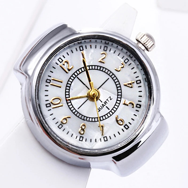 Mini-Paaruhren Für Damen Und Herren, Ringuhr, Rundes Zifferblatt, Arabische Ziffern, Analoge Quarz-Ringuhren, Damen-Fingerringuhr, Geschenk
