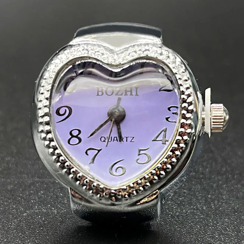 Herz-Finger-Uhr, Mini-Italienischer Charm, Verbindungsringe, Schmuck, Uhr, Römische Quarzuhr-Ringe Für Damen Und Herren