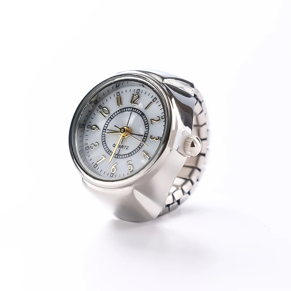Mini-Paaruhren Für Damen Und Herren, Ringuhr, Rundes Zifferblatt, Arabische Ziffern, Analoge Quarz-Ringuhren, Damen-Fingerringuhr, Geschenk