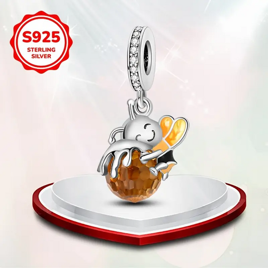 Arı ve Bal Figürlü 925 Charm