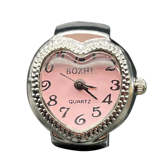 Herz-Finger-Uhr, Mini-Italienischer Charm, Verbindungsringe, Schmuck, Uhr, Römische Quarzuhr-Ringe Für Damen Und Herren